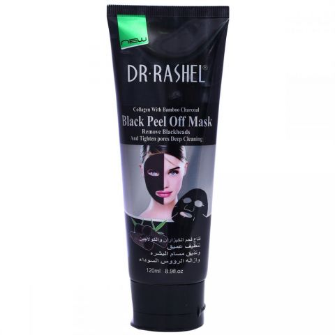 Dr. Rashel Black Head Remover Black Peel Off Mask With Collagen and Bambo Charcoal for Face, 120 ml